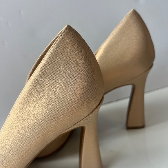 Naturalizer Open-Toe D'Orsay High Heels Gold Faux Leather Womens Size 10W - Picture 8 of 13